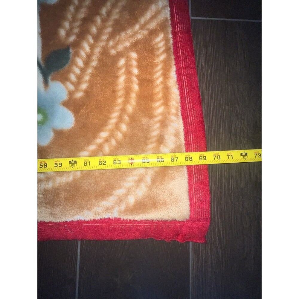 2 Sided Plush Minky Korean Style Blanket Koi Floral Double Side - Picture 9 of 16